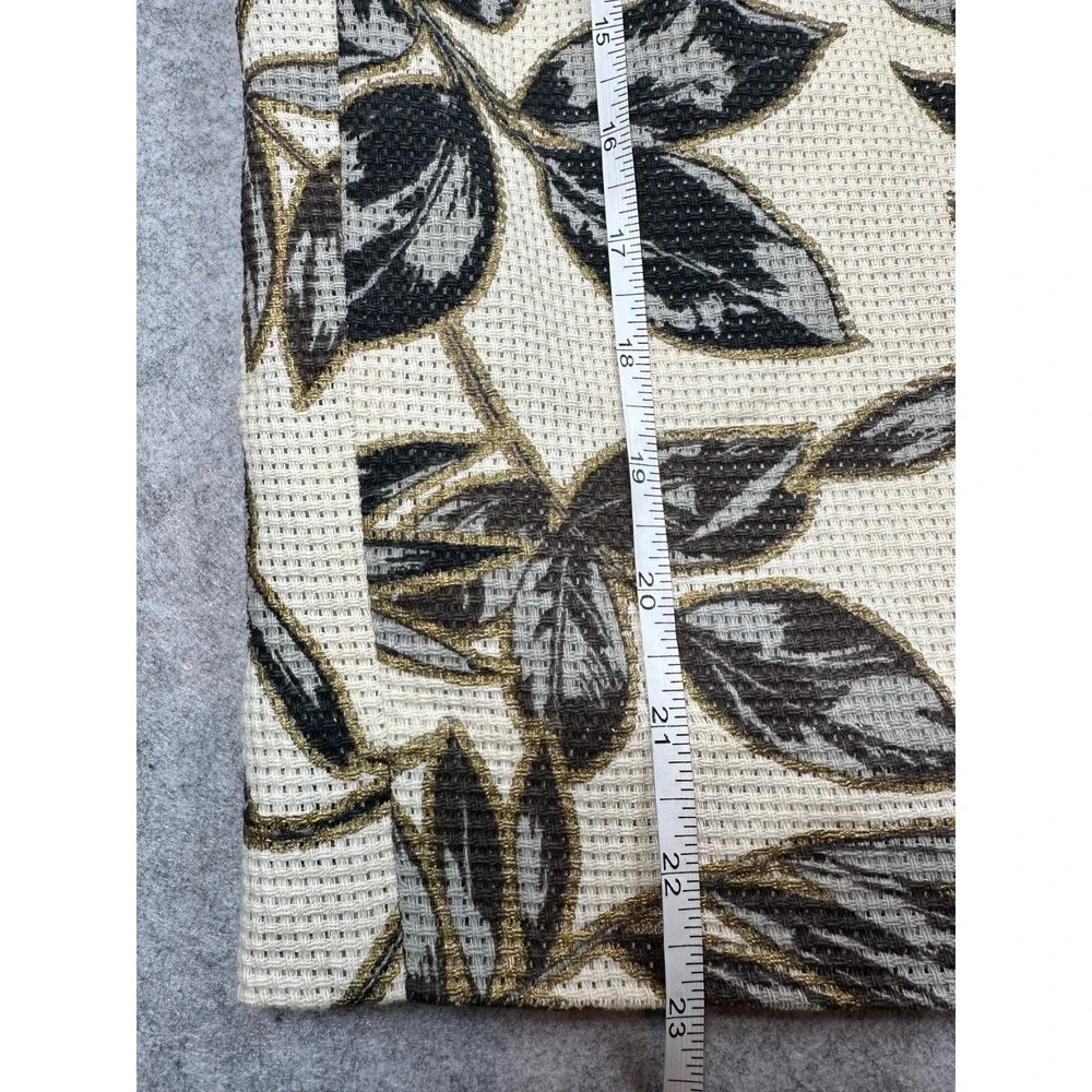 J.CREW Pencil Skirt Ivory Textured Cotton Floral Midi-Length Women's Size 2